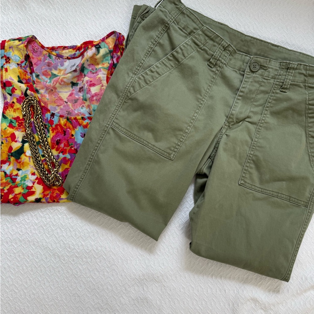CAbi Olive Ankle Cargo Pants